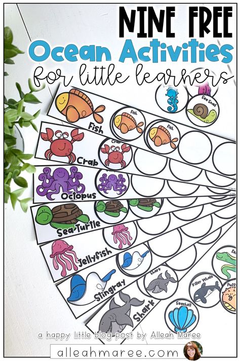 Ocean Letters Preschool, Ocean Life Worksheets Preschool, Ocean Habitat Preschool, Infant Ocean Activities, Sea Creature Activities For Toddlers, Ocean Printables Free Preschool, Ocean Life Activities For Toddlers, Ocean Curriculum For Preschool, Ocean Centers Preschool