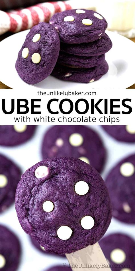 Gluten Free Ube Cookies, Packing Cookies For Sale, Filipino Pastries, Ube Cookies, Ube Dessert Recipe, Ube Dessert, Chocolate Desserts Fancy, Cookies Soft And Chewy, Ube Halaya