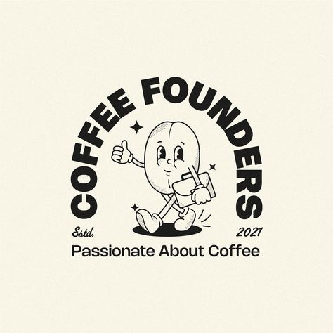 Sharing a sneak peek into a little side project i’ve been working on in my full time ✌🏻 Meet Pablo Beanscobar (lol I wish I could take credit for his name, but it was a colleagues idea). This is my first go at illustrating a mascot and I had so much fun 🫘 Coffee Founders is the name of a networking group that my director created with a bunch of other directors of coffee shop chains across the UK. They meet up quarterly to discuss all things business and the next one is being held at our hea... Coffee Shop Names Ideas, Coffee Mascot, Tshirt Reference, Coffee Shop Illustration, Coffee Shop Names, Tshirt Graphics, Shop Name Ideas, Coffee Shop Branding, Retro Inspiration