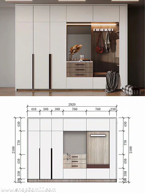 Facebook Cupboard Design Bedroom, Furniture Details Drawing, Closet Dimensions, Details Drawing, Wall Wardrobe Design, Bedroom Wardrobe Design, Interior Design Drawings, Dressing Table Design, Wardrobe Interior Design