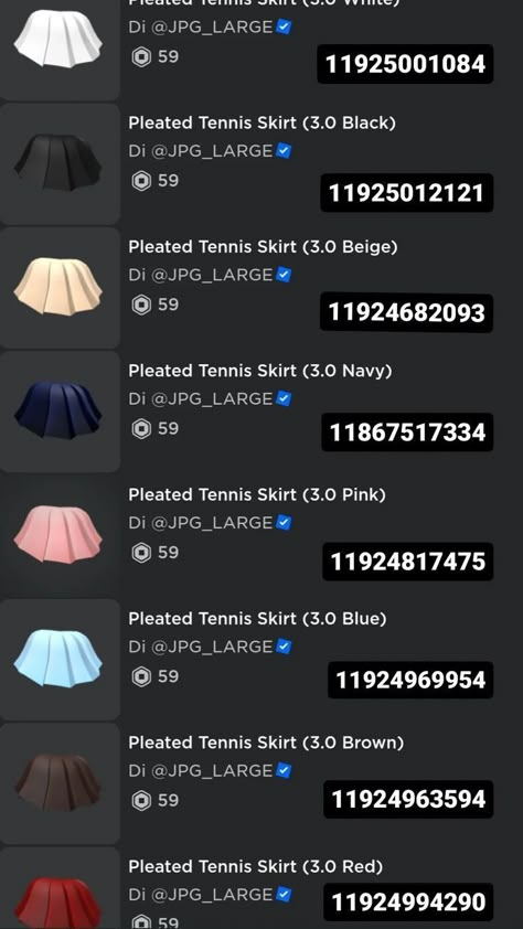 Tennis Roblox Code, Roblox Tennis Skirt Code, Skirt Code Brookhaven, Berry Avenue Codes Black Skirt, Black Skirt Berry Avenue Code, Roblox Microphone Id, Tennis Outfit Berry Avenue Codes, Brookhaven Skirt Codes, Skirt Codes For Bloxburg