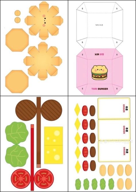 Food Papercraft Templates, Papercraft Food, Food Papercraft, Sunflower Paper Craft, Printable Paper Toys Templates, Printable Diy Crafts, Sunflower Paper, Paper Toy Printable, Summer Abstract