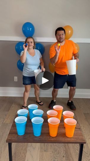 5.2K views · 38K reactions | Color match balloon pop race! First person to land their ping pong balls in their 5 cups and pop their 5 balloons, wins this challenge! This challenge was harder since we could not bounce the balls before throwing them in. #color #match #balloon #poptheballoon #cupgame #competition #challenge #familygames | Cassie Hollister | casshollister · Original audio Games Using Ping Pong Balls, Ping Pong Ball Games Plastic Cups, Cup And Ball Game, Cup Pong, Cup Challenge, Clay Activity, Fun Family Christmas Games, Balloon Games, Cup Games