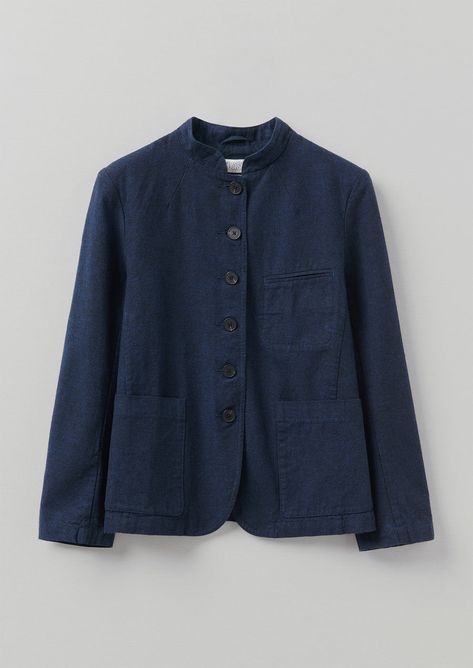 Linen Jackets Women, Indigo Denim Jacket, Cotton Twill Jacket, Linen Coat, Simple Clothing, Kantha Jacket, Jackets Women, Linen Jackets, Twill Jacket