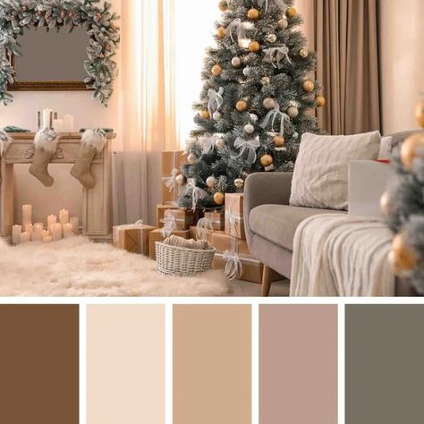 Christmas Front Porch Decor Ideas, Christmas Color Schemes, Christmas Front Porch Decor, Decor Ideas For Christmas, Rustic Color Palettes, Christmas Living Room Decor Ideas, Xmas Color, Christmas Palette, Christmas Colour Schemes