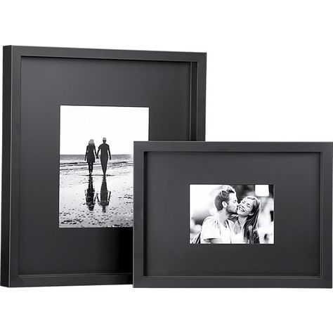 Black mattes in black frames Gold Gallery Wall, Matte Pictures, Unique Picture Frames, Modern Picture Frames, 5x7 Picture Frames, 8x10 Picture Frames, Picture Frame Sizes, Modern Gallery Wall, Gallery Wall Frames