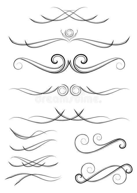 Vintage Scroll Design, Simple Scroll Design, Scroll Patterns Free, Scroll Design Pattern, Medieval Scroll, Toothless Tattoo, Scroll Drawing, Calligraphy Symbols, Scroll Tattoos