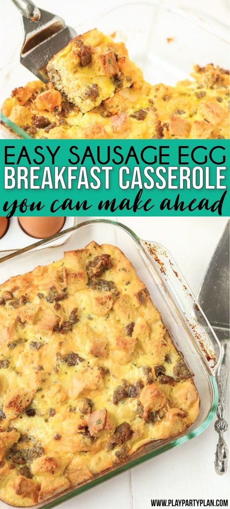 Sausage Breakfast Casserole With Bread, Casserole With Bread Cubes, Breakfast Casserole With Bread Cubes, Egg Casserole With Bread, Sausage And Egg Breakfast Casserole, Sausage Egg Breakfast Casserole, Sausage And Egg Breakfast, Croissant Breakfast Casserole, Egg And Cheese Casserole