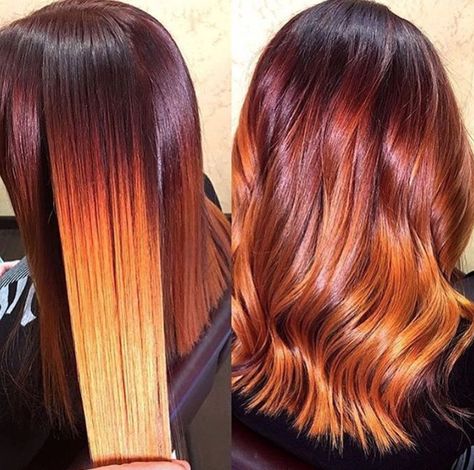 Super Hair Growth, Cheveux Oranges, Black Hair Growth, Hair Growth Foods, Pinterest Hair, Penteado Cabelo Curto, Ombre Hair Color, Red And Orange, Fall Hair Color