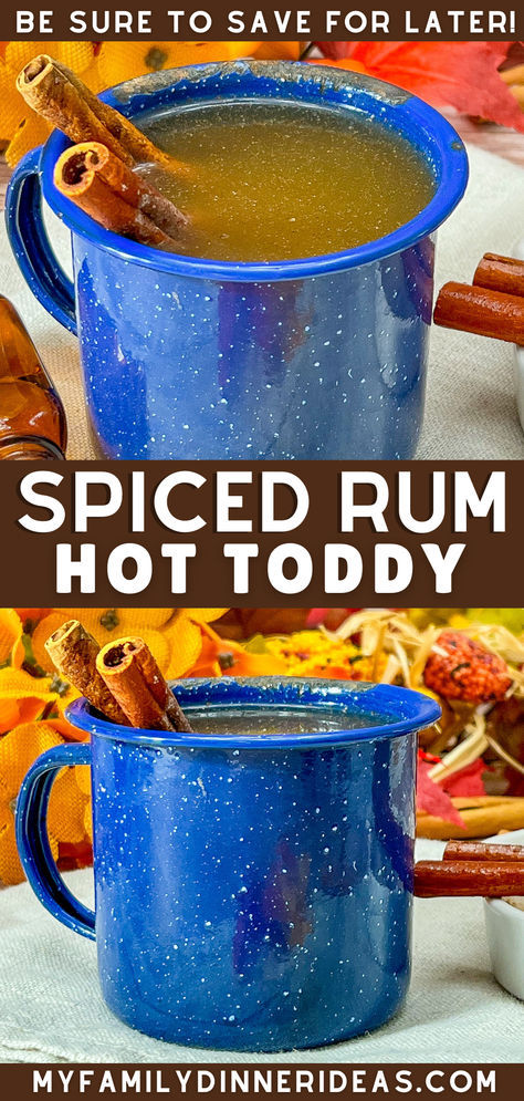 Spiced Rum Hot Toddy Hot Toddy With Rum, Hottie Toddy Recipe Whiskey, Hot Tea With Alcohol, Easy Hot Toddy Recipe, Hot Totty Recipes, Hot Rum Drinks, Hot Rum Toddy Recipe, Hot Totty Recipe, Hot Tottie Recipe