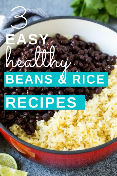 Healthy Bean And Rice Recipes, Healthy Black Beans And Rice, White Rice And Black Beans Recipes, Rice Beans And Veggies, White Rice Black Beans Recipes, Gerd Rice Recipes, Mediterranean Beans And Rice, Navy Beans And Rice Recipe, Healthy Beans And Rice