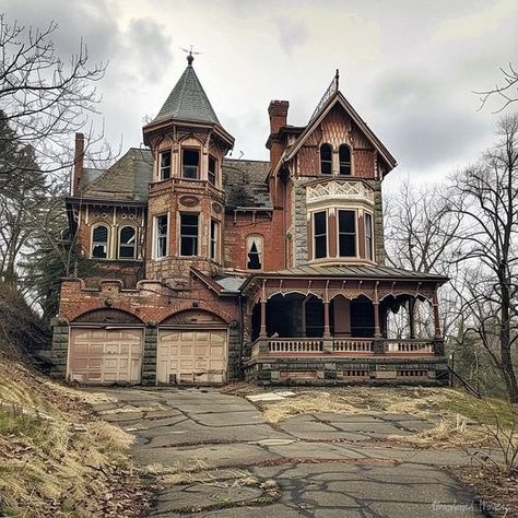 Antique Houses, Gothic Cottage, Creepy Old Houses, Old Victorian Homes, Old Abandoned Buildings, Victorian Style Homes, Old Abandoned Houses, In The Middle Of Nowhere, Victorian Mansions