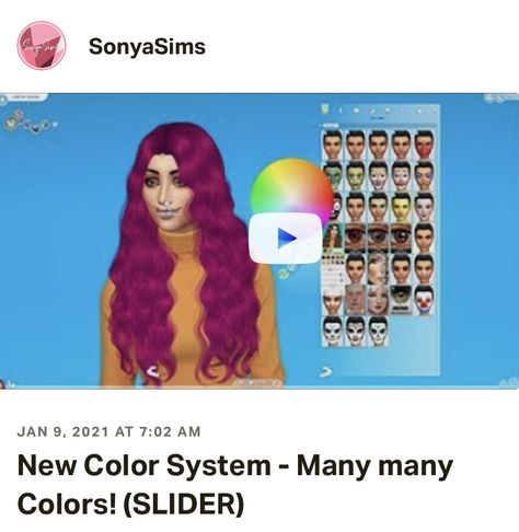 Sims 4 Cc Hair Color Slider, Sims 4 Color Wheel Mod, Sims 4 More Hair Colors Cc, Sims 4 Cc Hair Colors, Hair Color Wheel, Many Many, Color Effect, Sims 4 Mods, Color Wheel