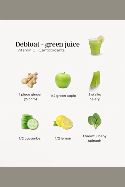 🍏✨ Kickstart your day with a refreshing debloat green juice! Packed with nutrients to beat the bloat and keep you feeling light and energized. 🌱🥒 #GreenJuice #DebloatDrink #HealthyLiving #DetoxJuice #CleanEating #WellnessJourney #GutHealth #BloatBeGone #NaturalRemedies #HealthyHabits #JuicingForHealth Debloat Juice Cleanse, 24 Hour Gut Reset, Debloat Juice, Beat The Bloat, Gut Cleanse, Gut Reset, Juicing For Health, Diet Foods, Juice Cleanse