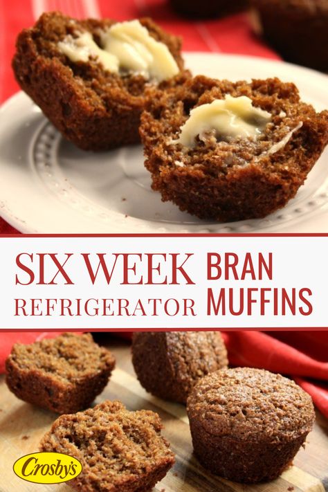 Mhmm, light and airy bran muffins. This is one of those bran muffin recipes that has been around for eons. It makes four dozen muffins and the batter is stored in the fridge so you always have it on hand when you’re in the mood for fresh muffins but don’t have the time or inclination to mix up a batch. Did we mention they are low in sugar and convenient? Enjoy! 💛 Recipe For Bran Muffins, 30 Day Bran Muffins Recipe, Buttermilk Bran Muffins Refrigerators, Pail Full Of Bran Muffins, Six Week Bran Muffins With Buttermilk, 6 Week Bran Muffins Refrigerators, 6 Week Bran Muffins, Bran Muffin Mix Recipes, Date Bran Muffins