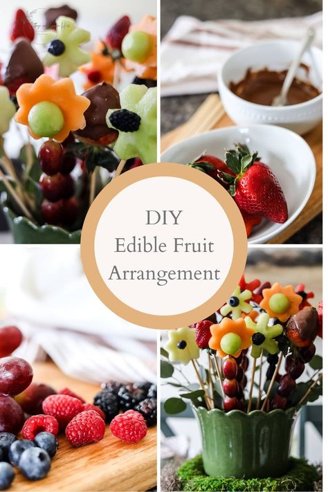 Make your own DIY Edible Arrangement and save $$$. The premade fruit flower arrangements cost over $80, here is how to make your own and save money. Diy Edible Arrangements, 3 Ingredient Fruit Dip, Fruit Basket Ideas, Edible Fruit Arrangements, Edible Roses, Chocolate Melting Wafers, Edible Bouquets, Diy Edible, Rose Recipes