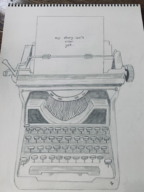 Typewriter, antique, vintage, pencil art, sketch, drawing, #typewriter, #vintage #pencil art #Beck Typewriter Aesthetic Drawing, Typewriter Watercolor Art, Sketch Drawing Easy, Vintage Typewriter Drawing, Typewriter Sketch, Typewriter Drawing, Drawing Pencil Art, Table Sketch, 19th Century Typewriter