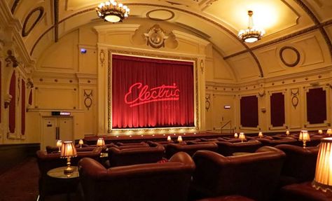 Electric Cinema Notting Hill, Electric Cinema, Foyer Flooring, Theatre Interior, Food Film, Glamour Decor, Notting Hill London, Serving Bar, Cinema Experience