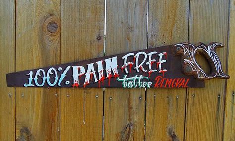 Tattoo Eraser, Vintage Inspired Signs, Tattoo Removal Cost, Tattoo Style Art, Drawing Models, Pinstripe Art, Tattoo Cream, Hand Saws, Tole Painting Patterns