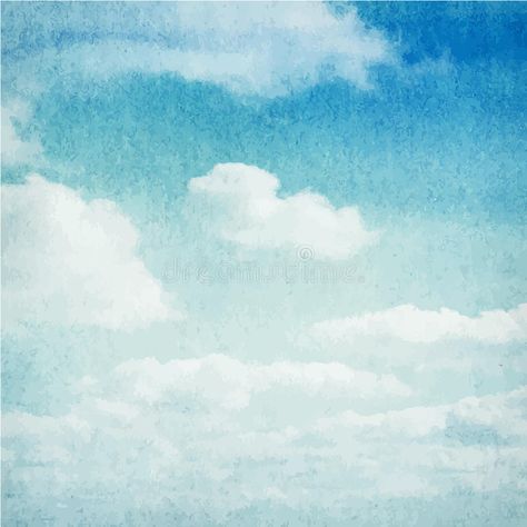 Watercolor Clouds, Farm Paintings, Watercolor Sky, Sky Background, Aesthetic Painting, Easy Watercolor, Sky And Clouds, Eye Art, Blue Watercolor