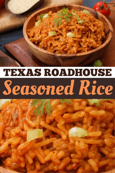 Great Rice Recipes, Boxed Rice Recipes, Rice Recipe Side Dish, Texas Road House Seasoned Rice, How To Make Seasoned Rice, Texas Roadhouse Seasoned Rice Recipe, Easy Seasoned Rice Recipes, Tasty Rice Dishes, Seasonings For Rice