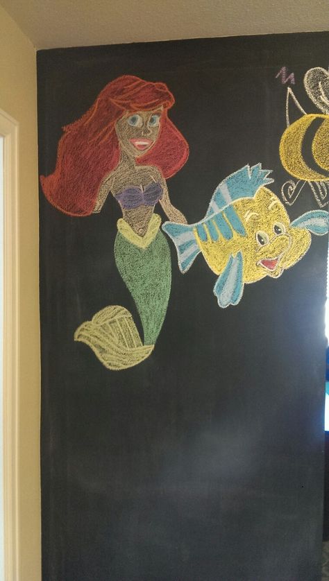 Little mermaid chalk drawing Mersisters The Little Mermaid, Mermaid Chalk Art, Mermaid Chalkboard, Ariel Drawing, Sidewalk Chalk Art, Chalkboard Wall, Chalk Drawings, Sidewalk Chalk, Chalkboard Art