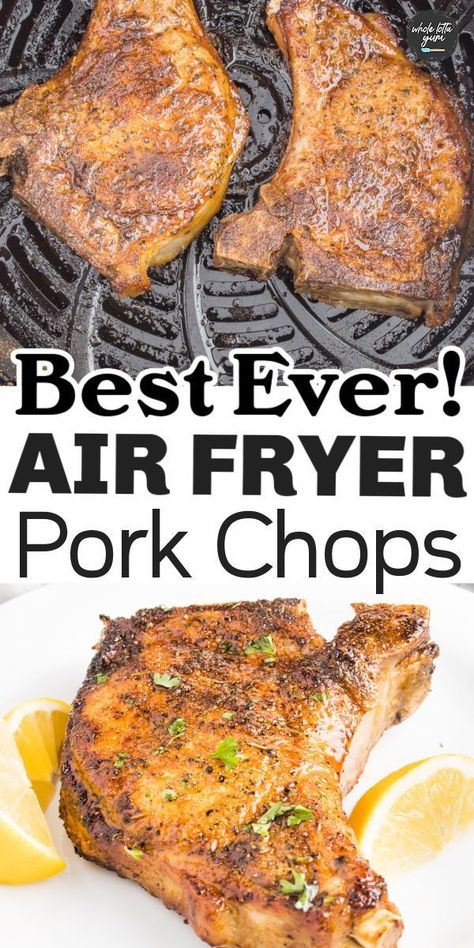 Pork Chop Recipes Healthy, Air Fry Pork Chops, Pork Chops Bone In, Air Fryer Recipes Pork, Healthy Pork Chops, Healthy Pork Chop Recipes, Air Fryer Pork, Air Fryer Pork Chops, Healthy Pork