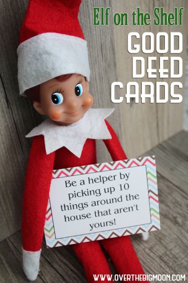 Elf on the Shelf Printable Good Deed Cards - who says your Elf can't be fun, a little mischievous AND encourage good deeds?  #elfontheshelf #gooddeeds #payitforward Kindness Elf, Elf On The Shelves, Elf On The Shelf Printables, Kindness Elves, Elf Of The Shelf, Christmas Elf Ideas, Christmas Elf On The Shelf, Awesome Elf On The Shelf Ideas, Elf On Shelf Ideas