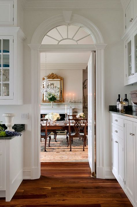 Dining Room with Butler's Pantry | Content in a Cottage Interior Design Per La Casa, Butlers Pantry, Classic Interiors, Hallway Ideas Entrance Interior Design, Open Door, Style Deco, Design Del Prodotto, Dining Room Design, Cheap Home Decor