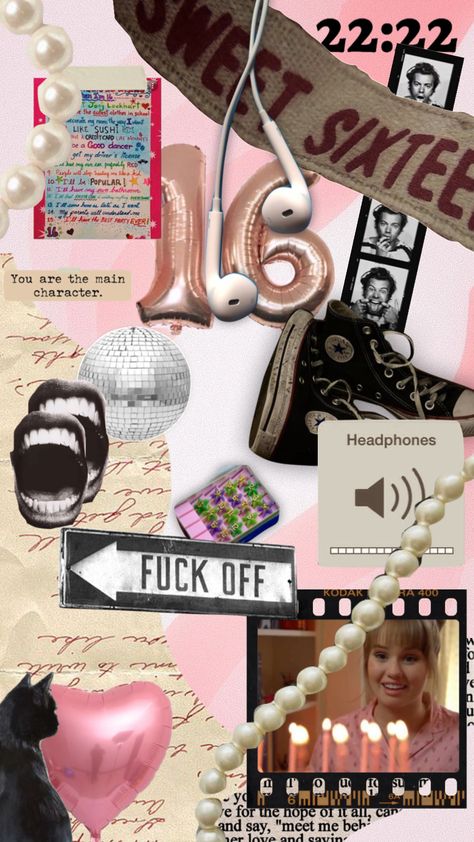 #moodboard #collage #pink #sixteen #birthdaymood in honor of turning 16 today ;) Sweet Sixteen Wallpaper, Moodboard Collage, Drawings Simple, Sweet Sixteen, Art Drawings Simple, Best Part Of Me, Sweet 16, Main Characters, Your Aesthetic