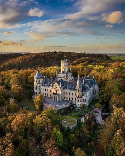 Hannover Germany, Castle Home, Autumn Sunset, Ancient Origins, Glass Print, Beautiful Castles, Places Around The World, Most Beautiful Places, Cool Places To Visit