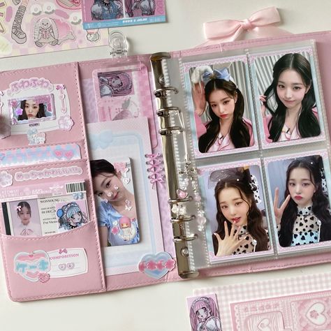 What To Do With Kpop Photocards, Photocard Binder Aesthetic, Binder Decoration Ideas, Binder Deco, Binder Decoration, Kpop Binder, Shin Nana, Pc Decoration, Photocard Collection