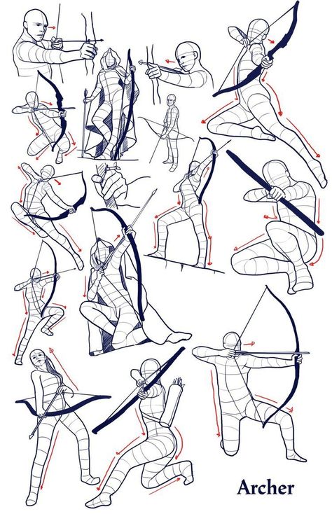 Archery Poses, Sketch Poses, Body Reference Drawing, Body Pose Drawing, Art Tools Drawing, Foto Poses, Concept Art Drawing, Figure Drawing Reference, Body Drawing