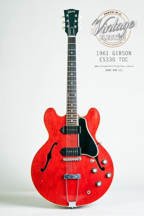 1961 Gibson ES-330 TDC Hollow Body Guitar | Vintage Electric Hollow Body Guitar, Metal Guitars, Gibson Es 335, Gibson Electric Guitar, Gibson Es, Gibson Epiphone, Guitar Obsession, Gibson Guitar, Fender Guitar