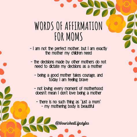 Words Of Encouragement For Moms, Positive Daily Affirmations For Moms, Affirmation For Moms, Mother Daughter Affirmations, Positive Affirmation For Moms, New Mom Affirmations, Mom Affirmations Encouragement, Words Of Affirmation For New Moms, New Parent Affirmations