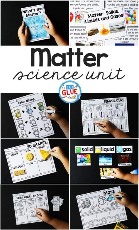 Matter Science Unit Hands-On learning for Students is packed full of experiments, activities, and scientific photographs. Matter Experiments, Matter Lessons, Matter Unit, Matter Activities, Start Homeschooling, First Grade Science, Primary Science, Matter Science, Science Lesson Plans