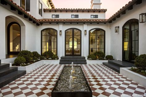 SPANISH REVIVAL WITH OCEAN VIEWS - Saffron Case Homes Spanish Style Home Exterior, Spanish Style Home Interior, Spanish Mediterranean Homes, Modern Spanish Style, Spanish Exterior, Spanish Interior, Spanish Colonial Homes, Spanish Revival Home, Mediterranean Revival