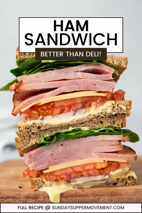 Best Ham Sandwich, Alaskan Recipes, Bacon Bbq Chicken, Ham Sandwich Recipes, Sandwich Night, Lettuce Sandwich, Deli Style Sandwiches, Cold Sandwich Recipes, Pumpernickel Bread