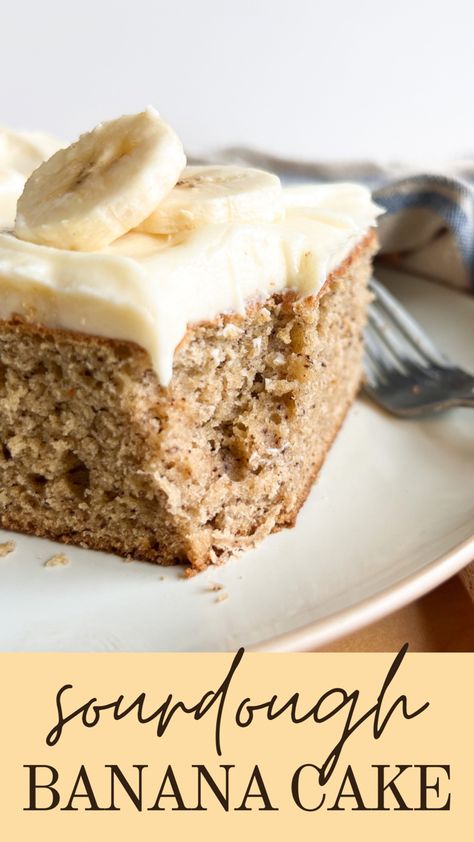 Banana Cake With Oil, Best Banana Cake Recipe, The Best Banana Cake, Best Banana Cake, Sourdough Banana, Sourdough Starter Discard Recipe, Sourdough Starter Recipe, Banana Cake Recipe, Cake With Cream Cheese Frosting