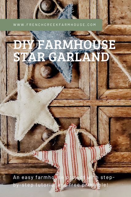 Christmas Fabric Stars Diy, Diy Star Garland Christmas, Fabric Christmas Stars, Snowman Garland Diy, Christmas Scrap Fabric Ideas, Diy Fabric Garland How To Make, Fabric Star Garland, Diy Fabric Garland Christmas, Sew Garland