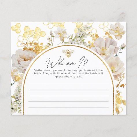 Wildflowers bee Who am I bridal shower game Editable Blank She Found Her Honey Bridal Shower Theme, Wildflower Bridal Shower Theme, Wildflower Bridal Shower, Bridal Shower Inspo, Bridal Shower Backdrop, Bridal Shower Flowers, Shower Backdrop, Bridal Decorations, Bridal Shower Brunch