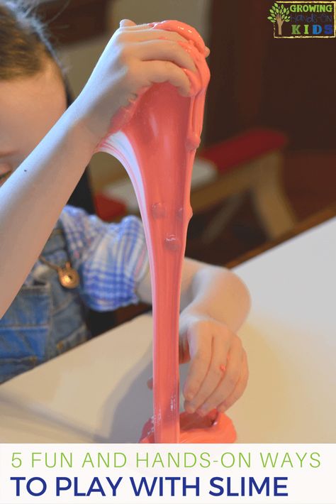 5 hands-on ways to play with slime that are FUN!  via @growhandsonkids Recipe For Slime, Developmental Activities, Preschool Boards, Playing With Slime, Steam Ideas, Slime Party, Summer Reading Program, Calming Activities, Educational Activities For Kids