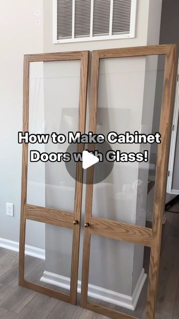 Diy Bookshelf Door How To Build, Cabinet Glass Door Ideas, Diy Glass Cabinet Doors, Diy Bookshelf Door, How To Make Cabinet Doors, Diy Wall Cabinet, Diy Shaker Cabinet Doors, Diy Shaker Door, Glass Kitchen Cabinet Doors