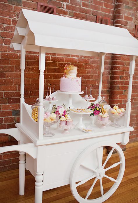 Girly Pink Butterfly Birthday Garden Party // Hostess with the Mostess® Candy Bar Decoracion, Wedding Candy Cart, Butterfly Garden Party, Bar Deco, Candy Car, Sweet Carts, Butterfly Birthday Party, Big Company, Party Dessert Table