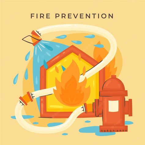 Premium Vector | Hand drawn fire prevention concept Fire Prevention Month Poster, Fire Prevention Poster, Fire Prevention Month, Fire Drawing, Fire Hazard, Fire Prevention, Poster Drawing, Fire Protection, Poster Ads