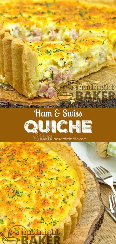 Ham And Swiss Quiche, Swiss Quiche, Picky Eaters Breakfast, Easy Egg Breakfast, Healthy Protein Breakfast, Quick Brunch, Breakfast Bakes, Healthy Low Carb Breakfast, Ham And Swiss