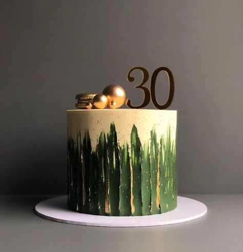 Masculine Birthday Cake, 30th Birthday Cakes For Men, 30th Birthday Cake For Women, Goodbye Cake, Army Birthday Cakes, Green Birthday Cakes, Cake Design For Men, 30th Birthday Cake, Butterfly Birthday Cakes