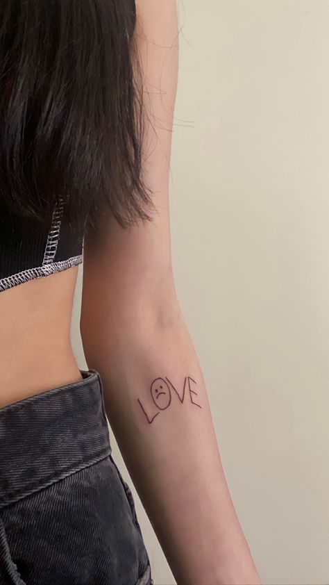 Love Peep Tattoo, Small Lil Peep Tattoos, Let Tattoo For Men, Ghost Girl Tattoo Lil Peep, Lol Peep Tattoos, Lil Peep Love Tattoo, Tattoo Ideas Emo, Lil Peep Inspired Tattoos, Small Emo Tattoos