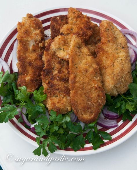 Chicken Pane (Egyptian breaded chicken) - Sugar & Garlic Egyptian Chicken Recipe, Chicken Pane, Egyptian Bread Recipe, Egyptian Chicken, Ramadan Foods, Breaded Chicken Recipe, Egyptian Foods, Egyptian Bread, Egyptian Recipes