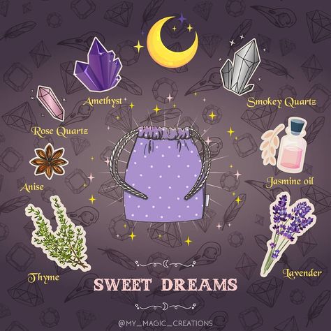 7,008 Likes, 42 Comments - 🌖✨Your Digital Grimoire✨🌔 (@my_magic_creations) on Instagram: “💤 A little sachet for a nightmare free sleep. Add all the ingredients to a cloth bag and place it…” Pouch Spells, Sleep Spell, Grimoire Book, Magick Spells, Eclectic Witch, Wiccan Spell Book, Magick Book, Witchcraft Spell Books, Witch Spell Book